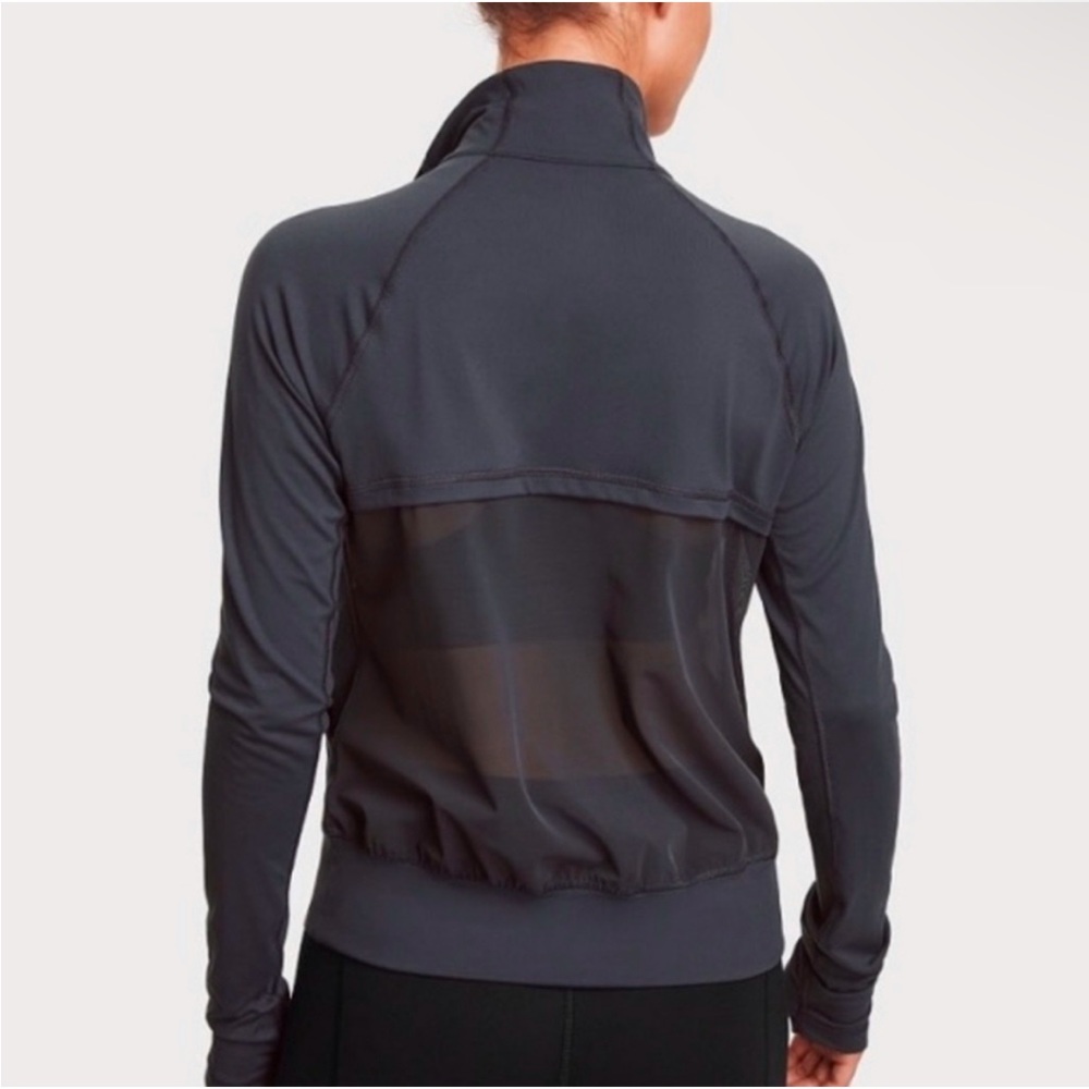 Victoria's Secret Sport VSX Full Zip Mesh Jacket in Dark Grey - Size Small